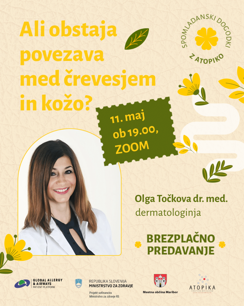 Predavanje o povezavi med črevesjem in kožo pri atopijskem dermatitisu